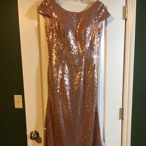Pink gold sequin dress